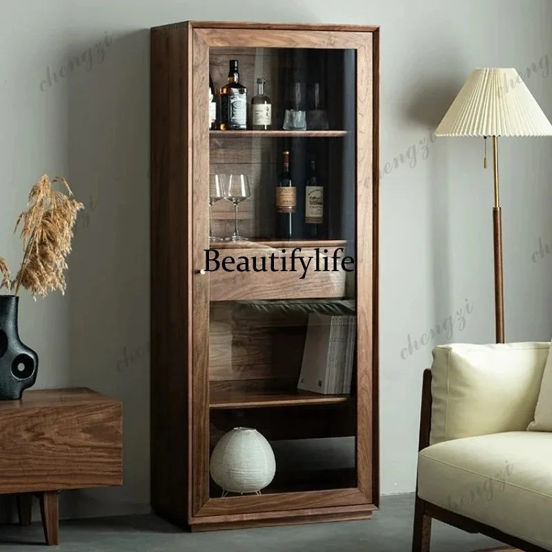 Large Wood Beauty Display Cabinet Luxury Glass Nordic Storage Living Room Cabinets Hotel Organizer