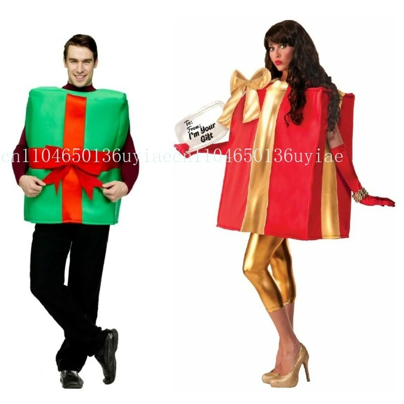 

Adults Christmas Present Box Costume Bow Decor Sleeveless Cosplay Clothes for Cosplay Party Favors