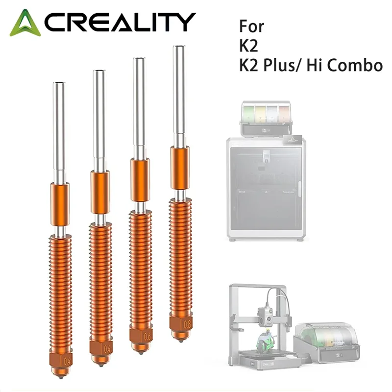 

﻿ Creality "Unicorn" K2/K2Pro/K2 Plus Quick-Swap Nozzle Kit Hardened steel All-metal Design 0.2/0.4/0.6/0.8mm 3D printer nozzle