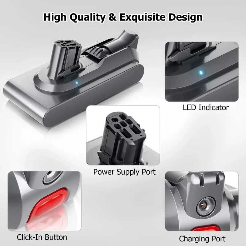 ل دايسون V12 25.2 فولت 4000/6000 مللي أمبير استبدال البطارية مكنسة كهربائية البطارية ل V12 سلسلة SV20 SV30 SV34 SV35 البطارية #3