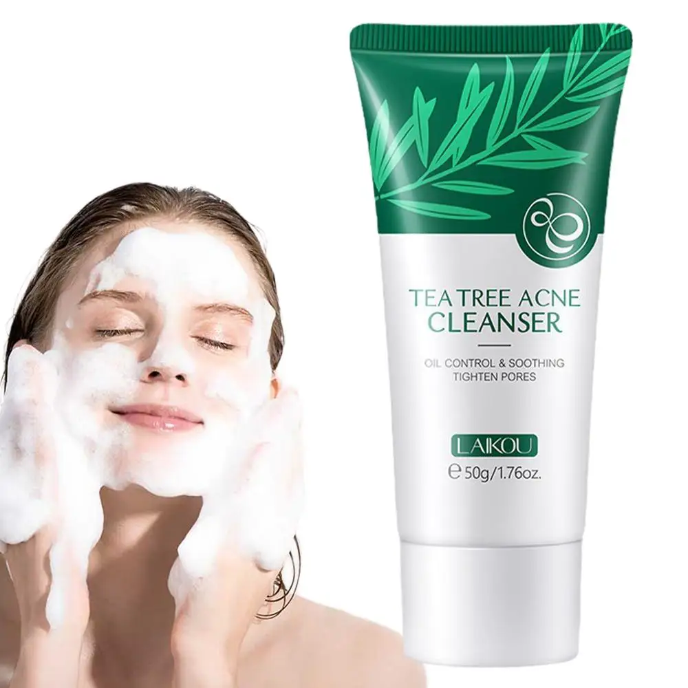 Tea Tree Essence Facial Cleanser, Controle de óleo, Calmante, Não Acne, Poros Limpeza Produtos, Encolhimento suave, irritante, Re M3X8