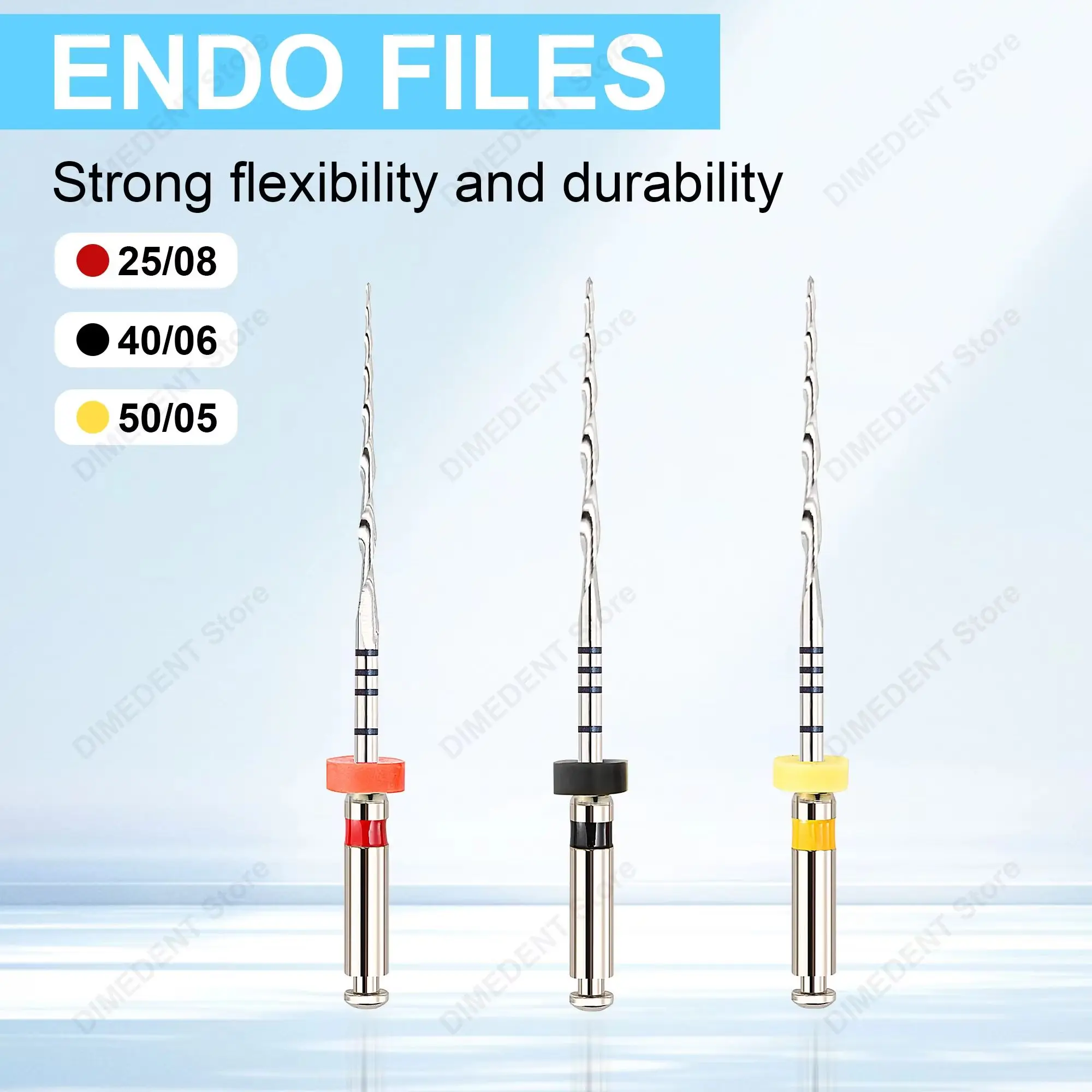 6 pièces/boîte, lime endodontique dentaire 21/25 mm, Niti flexible, outils dentaires, limes endodontiques argentées, activation thermique, limes rotatives pour canal radiculaire