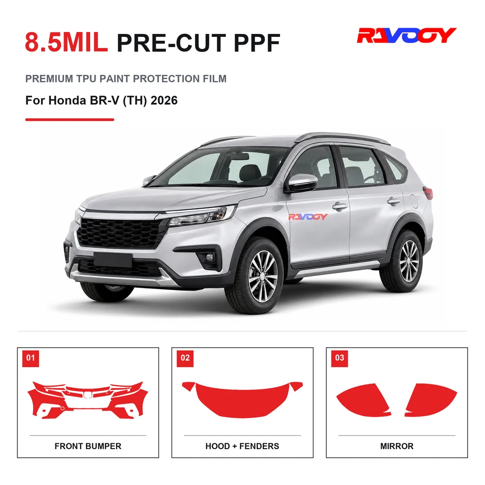 Precut PPF For Honda BR-V (TH) 2026 8.5mil TPU Clear Paint Protection Film Self Healing Hydrophobic UV Stone Chip Guard