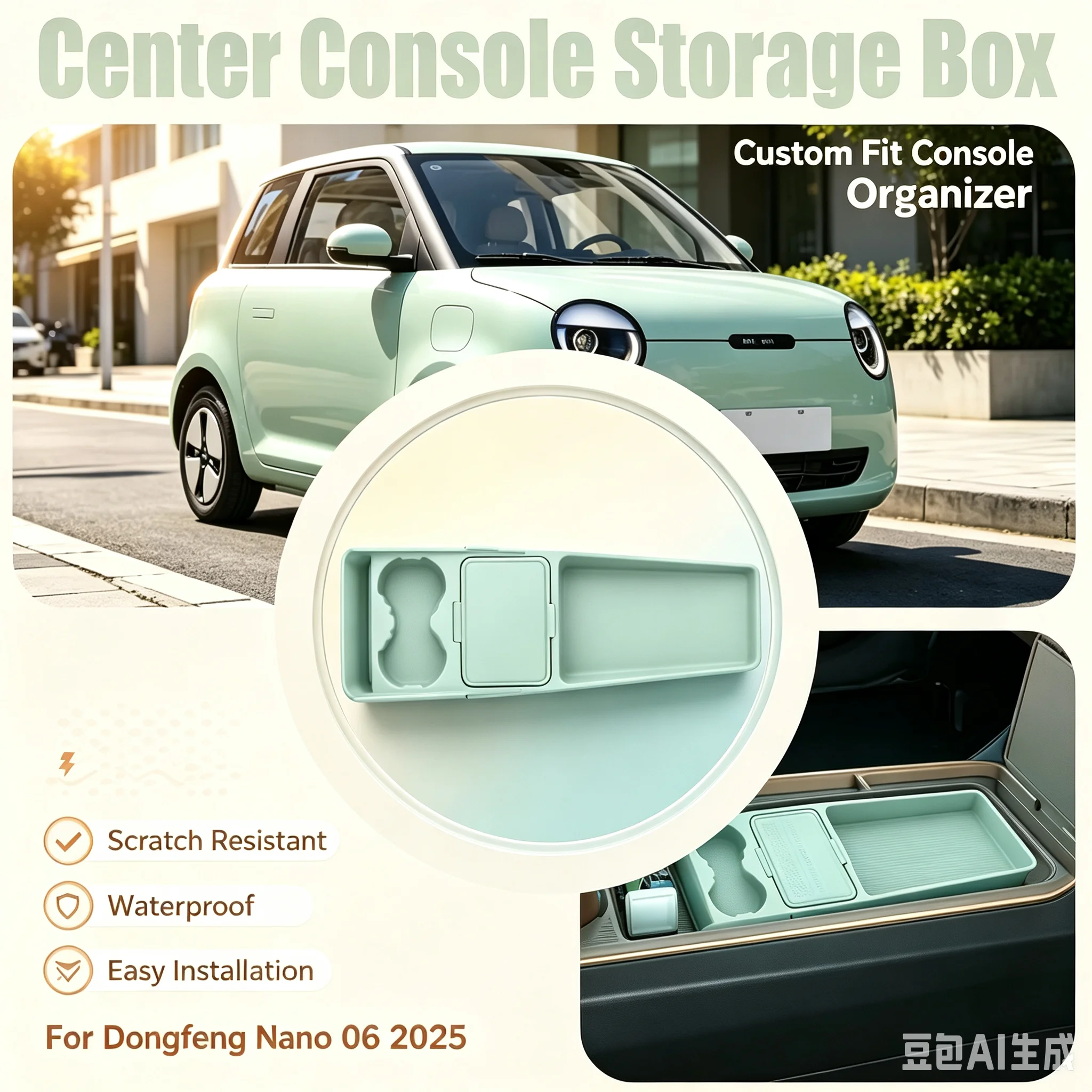 

Silicone Lower Center Console Storage Organizer Tray With Sunglasses Holder Auto Accessories For DONGFENG Nano 06 2025