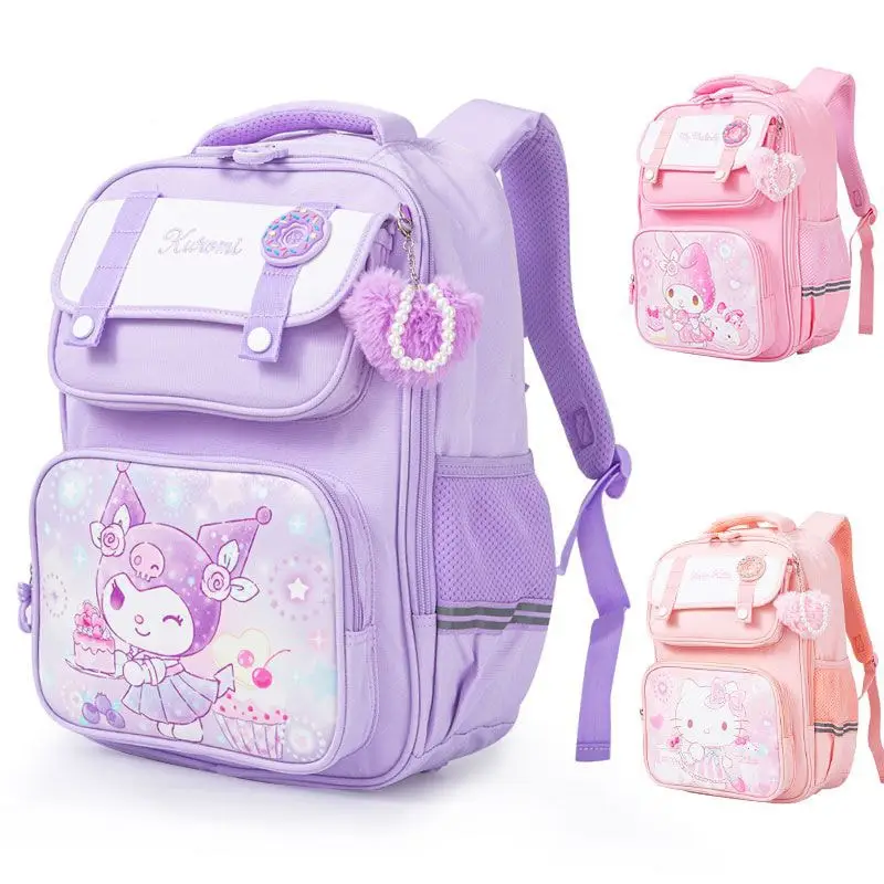 

Sanrioed Kuromi Melody Cinnamoroll Hello Kitty Children Backpack Cute Schoolbag Student Cartoon Large Capacity Shoulder Bag Gift