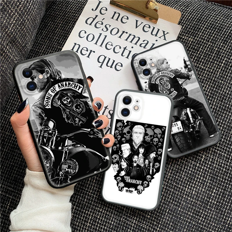 P292 sons of anarchy season 7 pattern Soft Silicone Case for iPhone 15 14 Plus 13 12 11 X XS XR Pro Max Mini 8 7 Plus