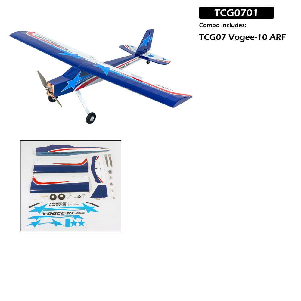DW Hobby Vogee-10 1070mm Balsa ARF Trainer Kit - Vorgefertigtes RC-Flugzeug PNP Holzmodell – Detail 20