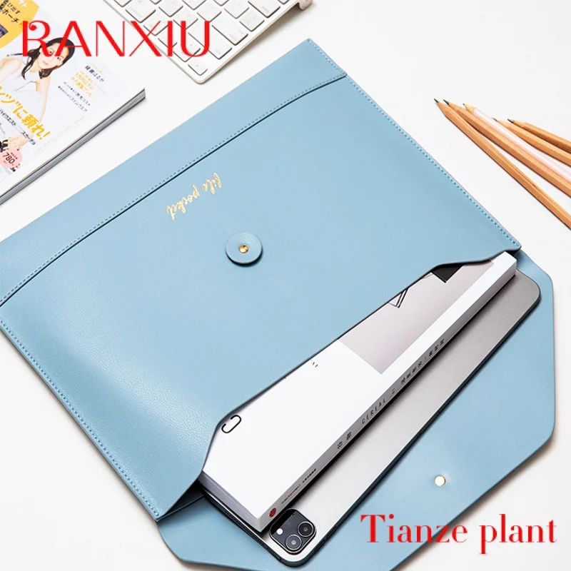 CustomCustom Logo File Organizer Holder Bag Suspension PU Leather A4 Elastic Closure Folder