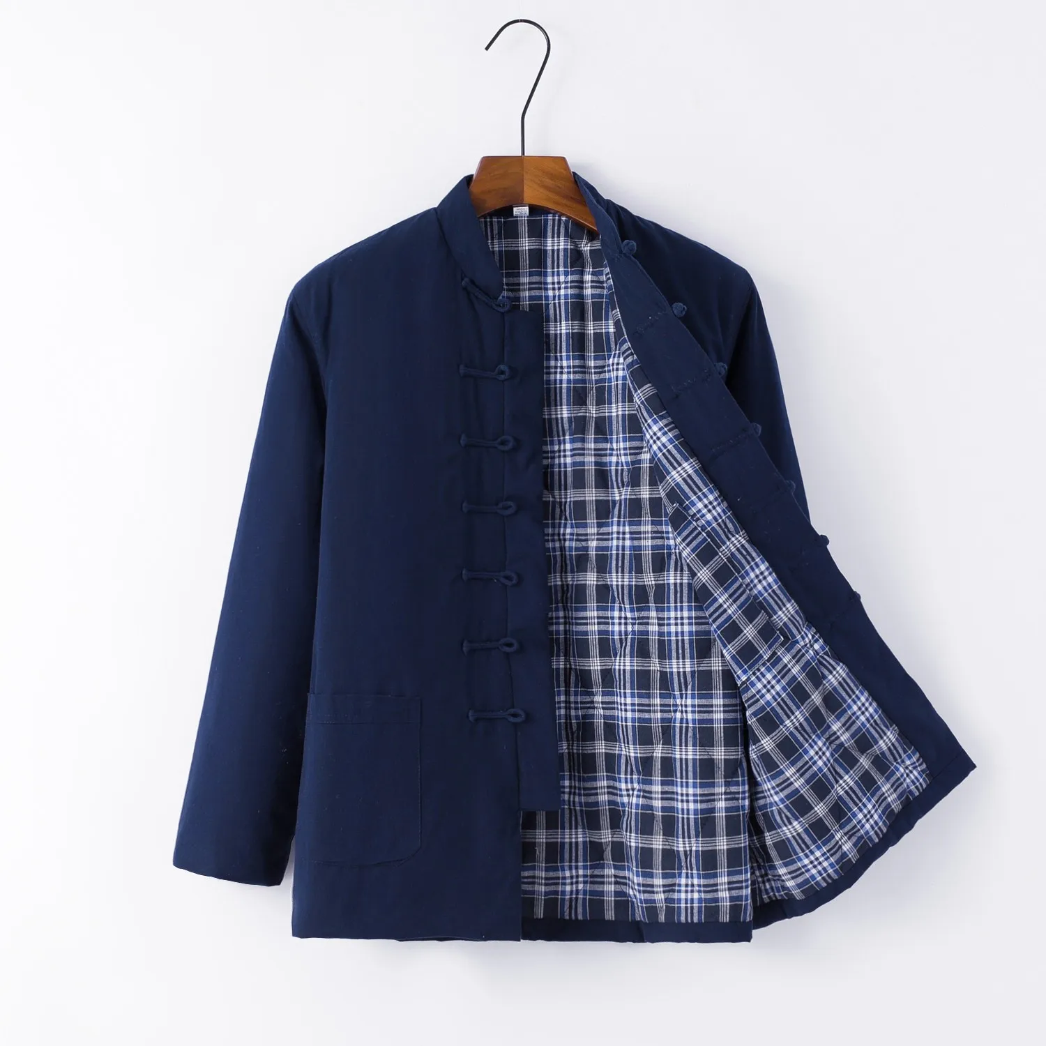 معطف شتوي مبطن بالقطن للرجال فضفاض مناسب على شكل حرف T دافئ Sli Urban Faion مقاس الوقوف زر مزين بالصينية...