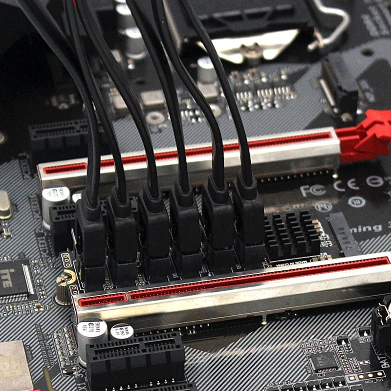 6-Port M.2 PCIE Riser Card M2 NVME To Sata3.0 Expansion Card ASM1166 6 GB/S