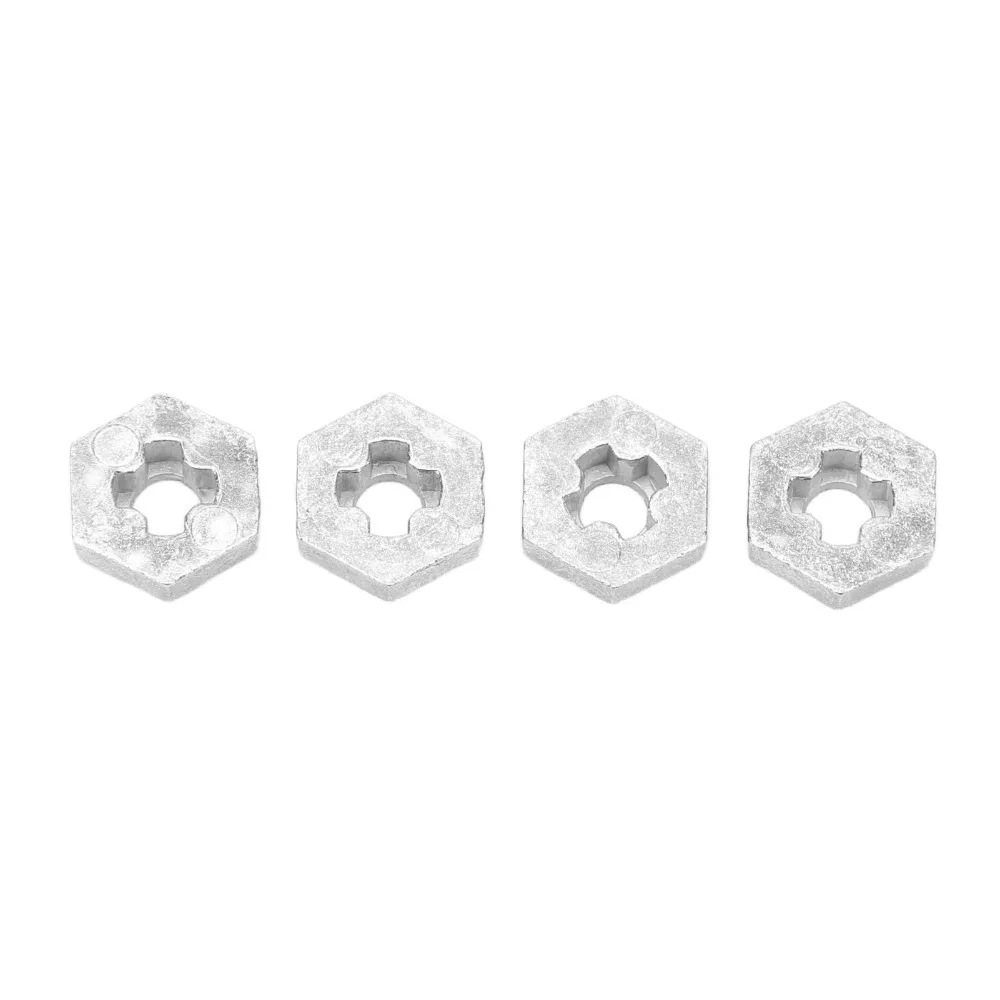 4Pcs Zinc Alloy RC Hex Coupler Silver 4.5mm Center Aperture Wheel Hub Coupler for SCY 16101/16102/16103 16201 RC Cars