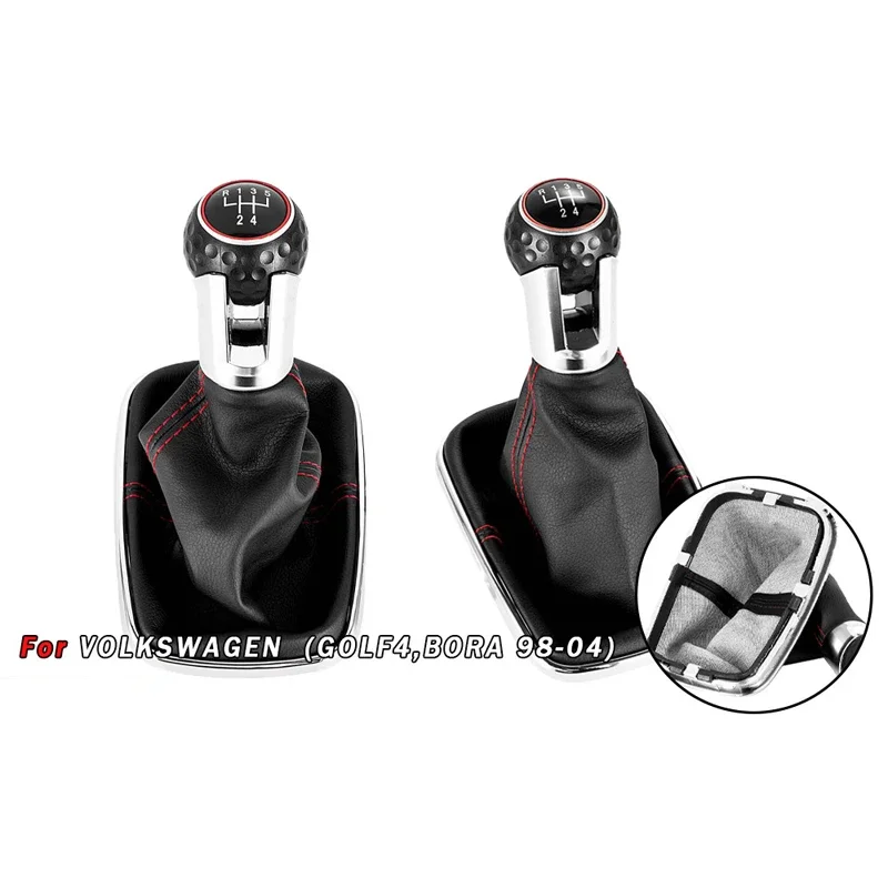 

5/6 Speed Integrated Gear Shift Knob & Dust Boot for Volkswagen VW Golf 4 & Bora - Transmission Lever, Durable Auto Accessories