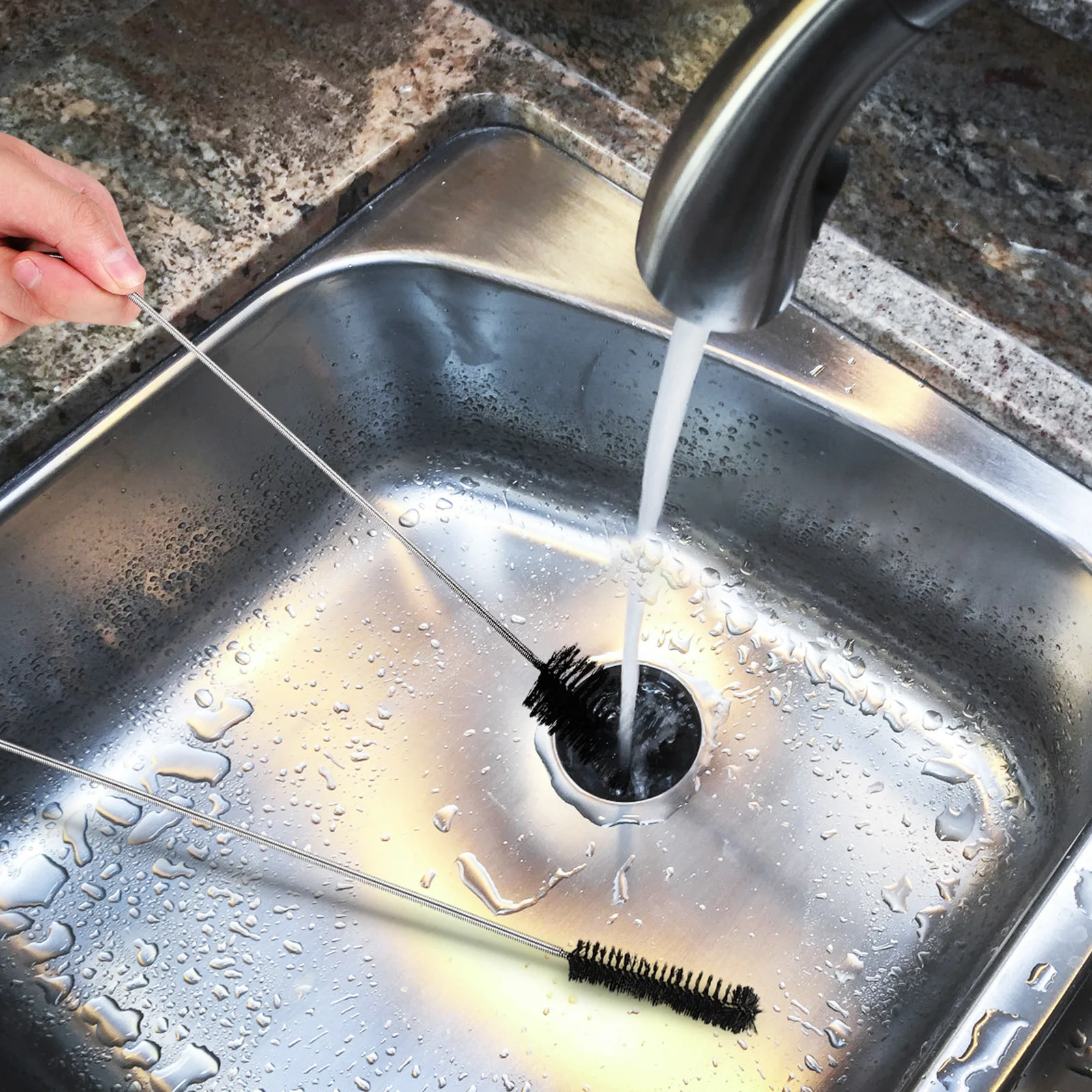 

1 Set Stubborn Clog Removal Pipe Cleaning Brush For Kitchen And Outdoors