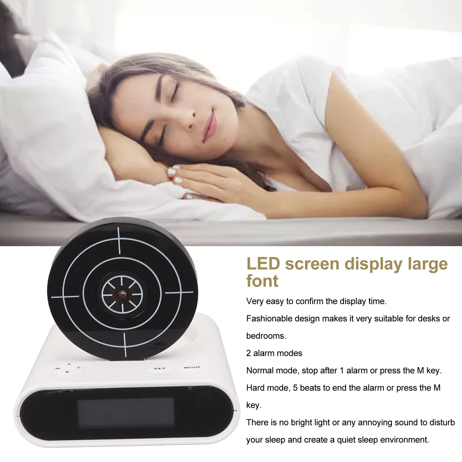 Shooting Tool Alarm Clock Interesting LED Display Ringtones Customization Modern Target Alarm Clock 5V Shooting Tool Alarm Clock