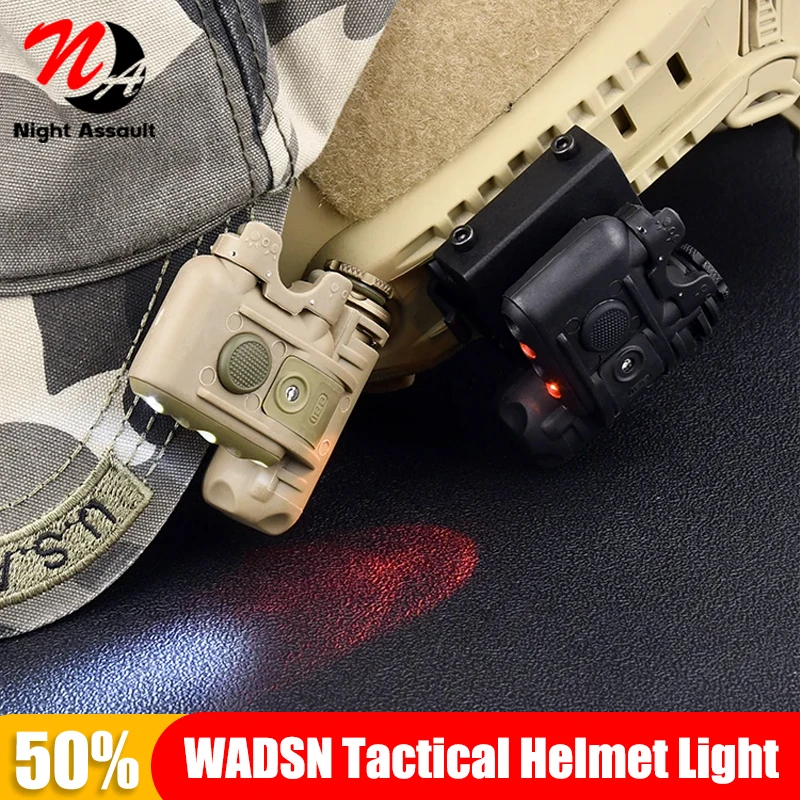 

WADSN GEN2 Tactical Second Generation Helmet Light Outdoor Hunt White LED Red IFF Scout Light Suitable For 20MM Picatinny Rail