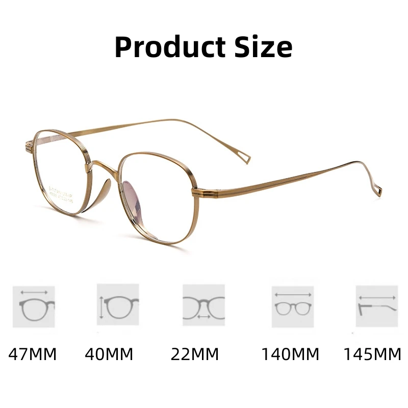 FIFADA Luxury Fashion Eyewear Retro Small Size Round Titanium Óculos de prescrição óptica Óculos Frame para homens Mulheres K5093