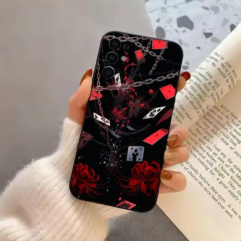 Stylish Playing Card Design  Phone Case Black Silicone Soft For Samsung S25,S24,S21,S22,S23,S30,Ultra,S20,Plus,Fe,Lite
