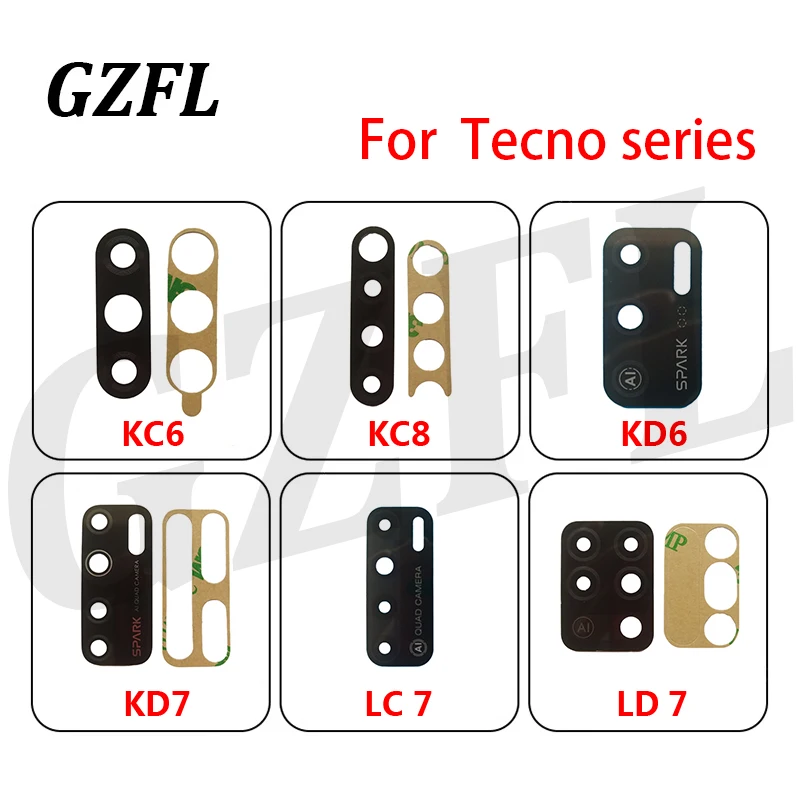 

Rear Back Camera Glass Lens For Tecno KC6 KC8 KD6 KD7 LC7 LD7 Replacement With Adhesive Sticker