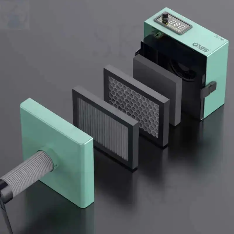 SIKO 150W Estrattore di Fumo Per Saldatura Ventola Ad Alta Potenza Mini Assorbitore di Saldatura ESD Estrattore di Fumi D'aria Ventola Per PCB BGA Strumenti di Saldatura