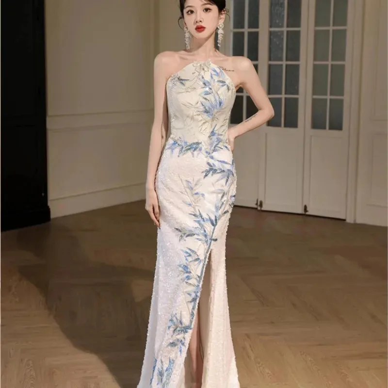 

CyNew китайский стиль Cheongsam банкетный тост утреннее платье платье