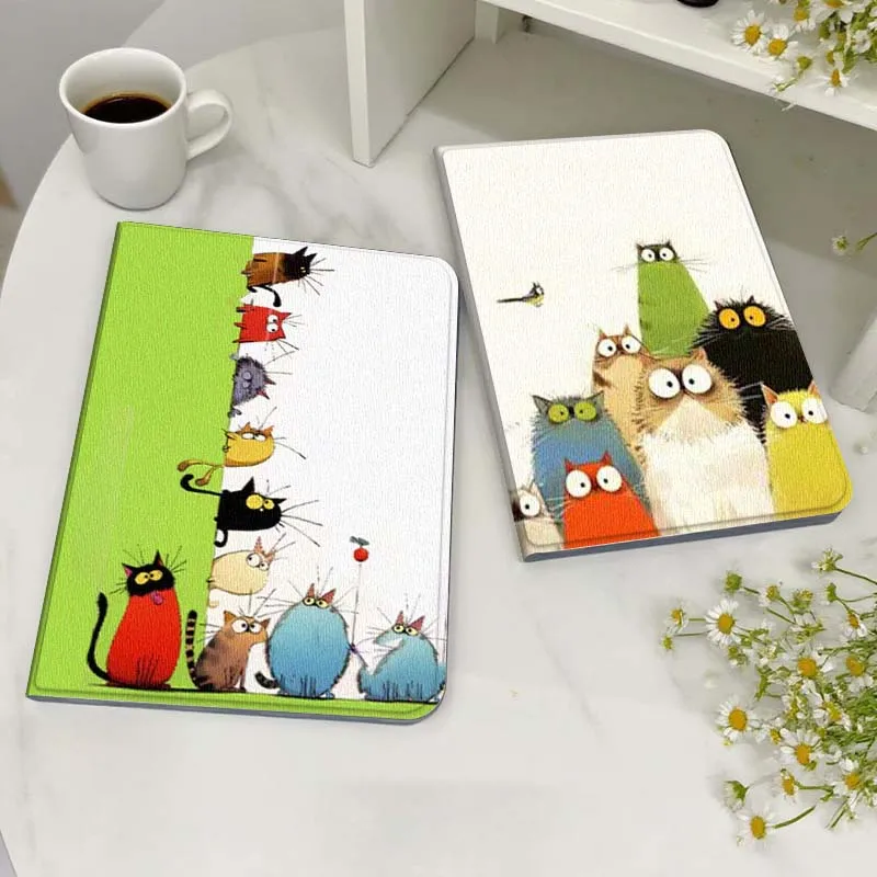 

Cute Cartoon Cat Art Gift For Xiaoxin Lenovo Tab Pad K11 K10 M10 P11 3rd Plus Pro Legion Y700 Y900 Gen4 2 Tablet Case