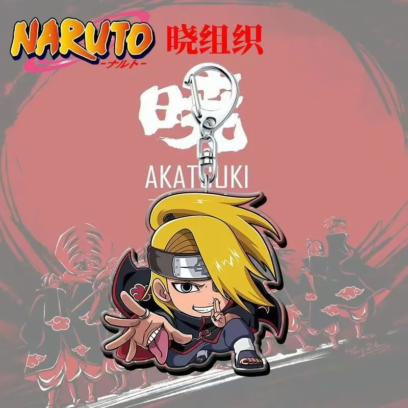 Naruto Akatsuki Anime Peripheral Acrylic Keychain Cute Character Pendant Schoolbag Decoration Key Ring Holiday Gift for Friends view 3