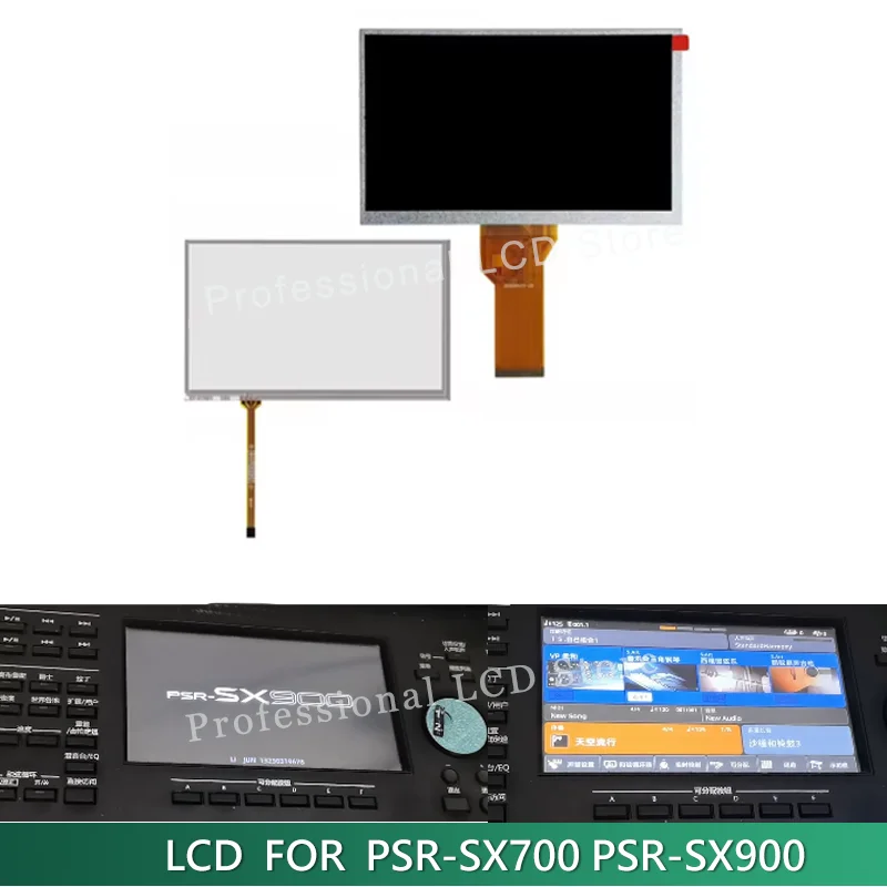 Original new 7 Inch PSR-SX700 PSR-SX900  LCD Matrix Dispaly Screen With Touch Screen Replacement for PSR SX700 SX900 LCD