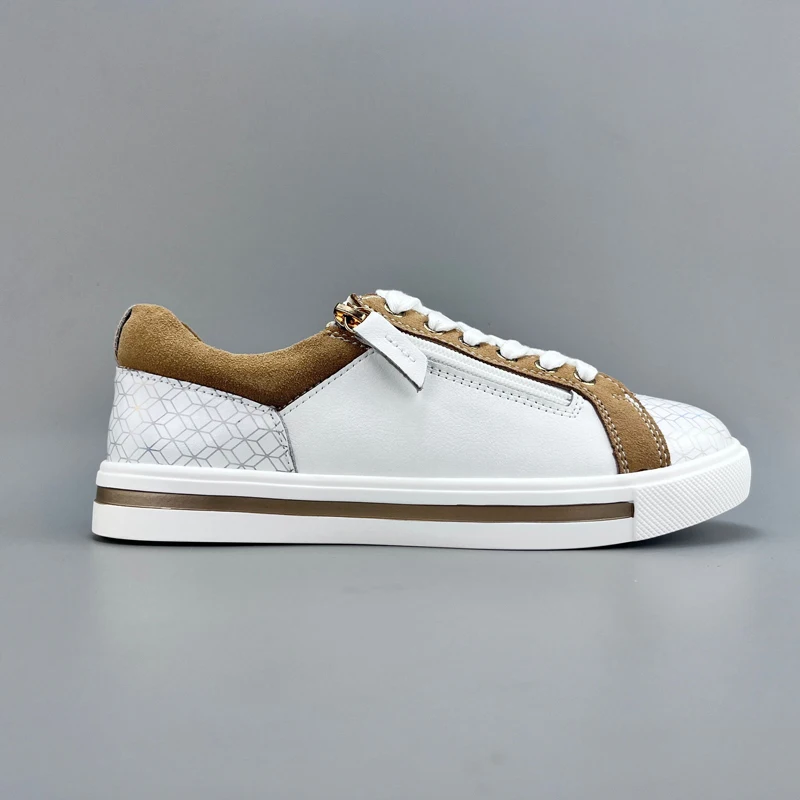 

Повседневные кожаные кроссовки ex Весенние новые универсальные спортивные кроссовки на плоском каблуке с круглым носком и застежкой-молнией Повседневная одежда Легкий oes