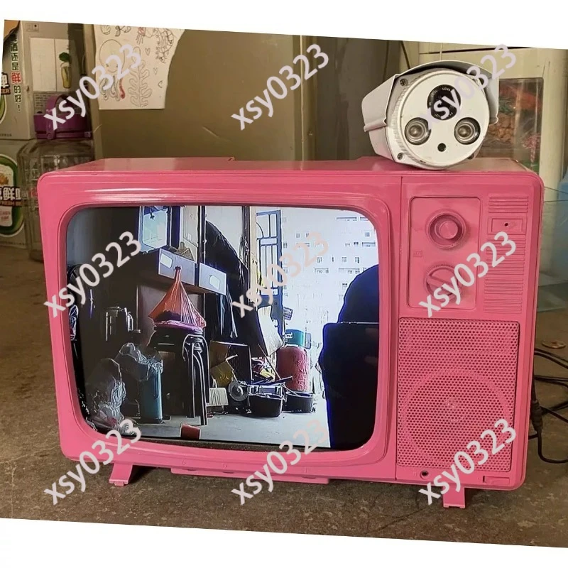 Retro Black White TV Modified LCD Screen Support Camera Connection Wedding Exhibition Window Display Photo Decor
