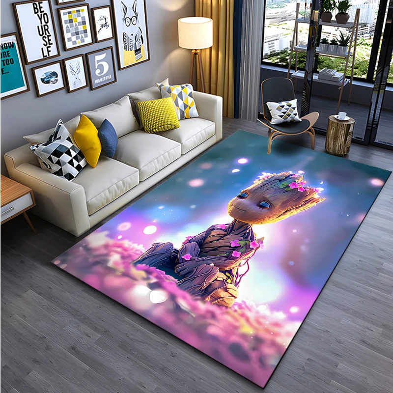 Marvel-Groot Printed Carpet Avengers Little Tree Man Mat Non-slip Carpet Rug Outdoor Carpet Door Mat Play Mat Baby BirthdayGift