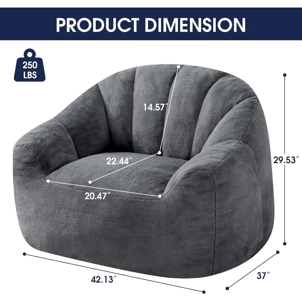 كرسي بين باج فاخر على شكل صدفة من إسفنج الذاكرة مع غطاء قماشي متين لراحة ممتازة واسترخاء #2