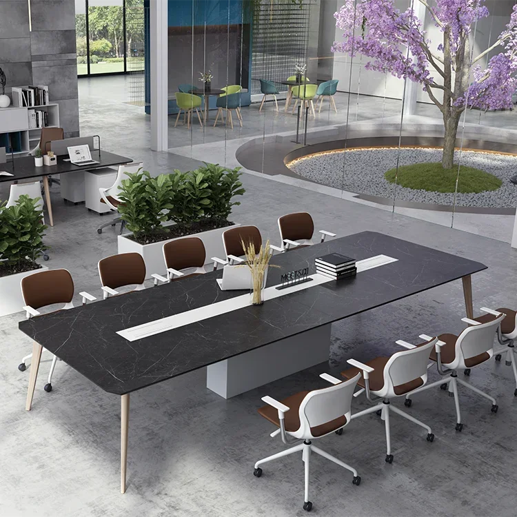 New Arrival Wooden Office Boardroom Negotiation Meeting Conference Room Table Desks