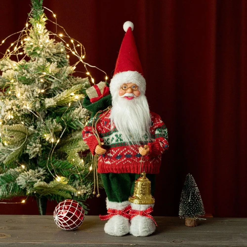 Home Decoration Santa Claus Decorations 12 Inches Standing Santa Claus Santa Claus Cute Christmas Supplies New Year's Supplies