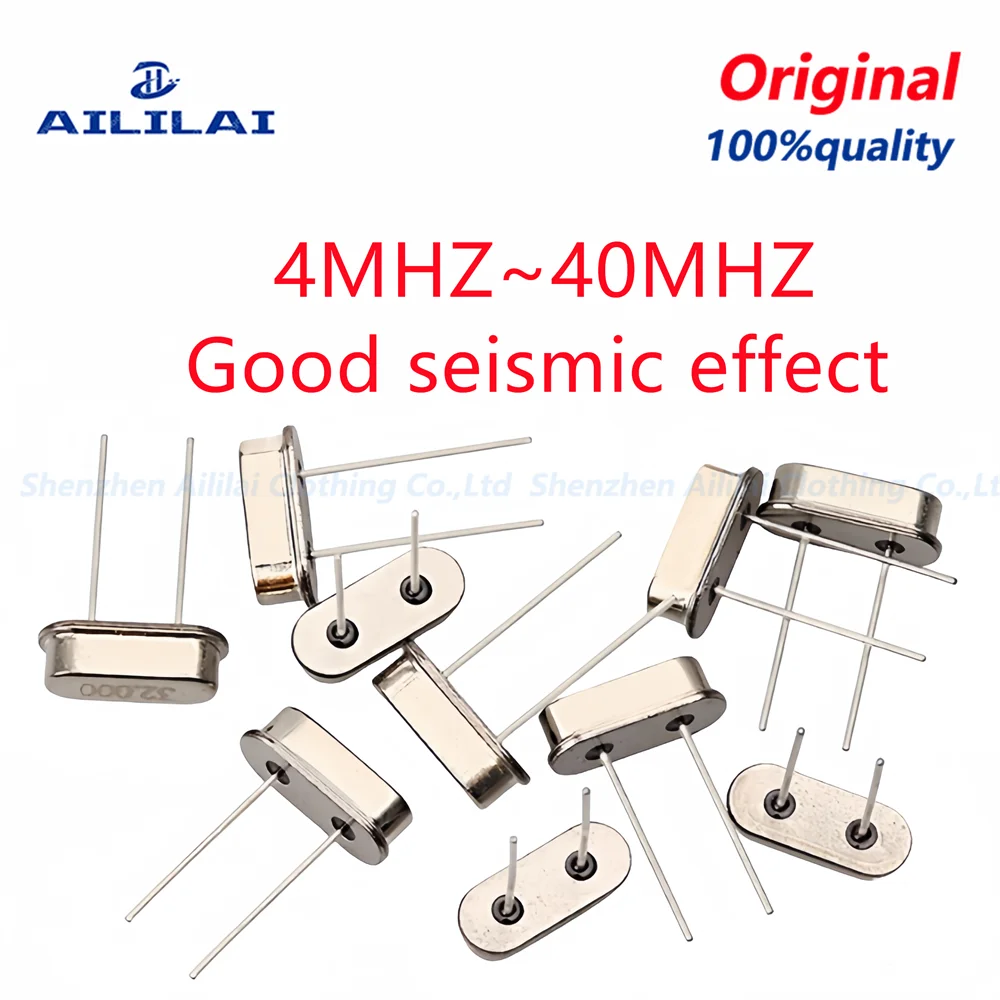 10PCS HC-49S 4Mhz 6Mhz 8Mhz 12Mhz 16Mhz 20Mhz 24Mhz 25MHz 26MHz  30MHz 32MHz 40MHz Quartz Crystal Resonator Passive Oscillator