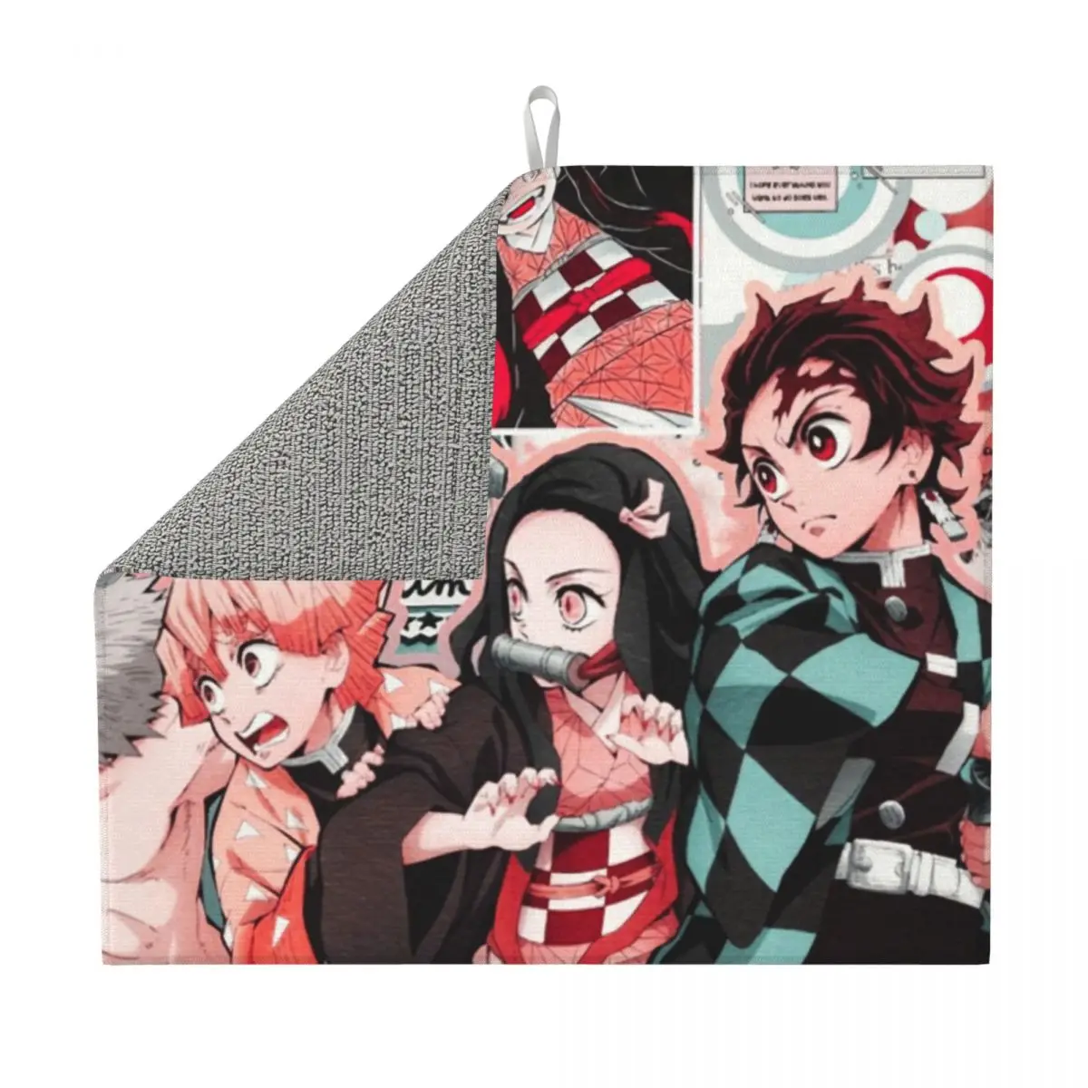 Kimetsu No Yaiba Demon Slayers Dish Drying Mat for Kitchen Super Absorbent Quick Dry Microfiber Anime Manga Dishes Drainer Pads