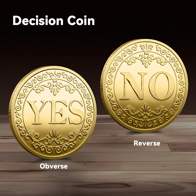 

1PC Bronze Yes or No Commemorative Coin Souvenir Non-currency Coins Game Prop Challenge Coins Collection Decoration Crafts