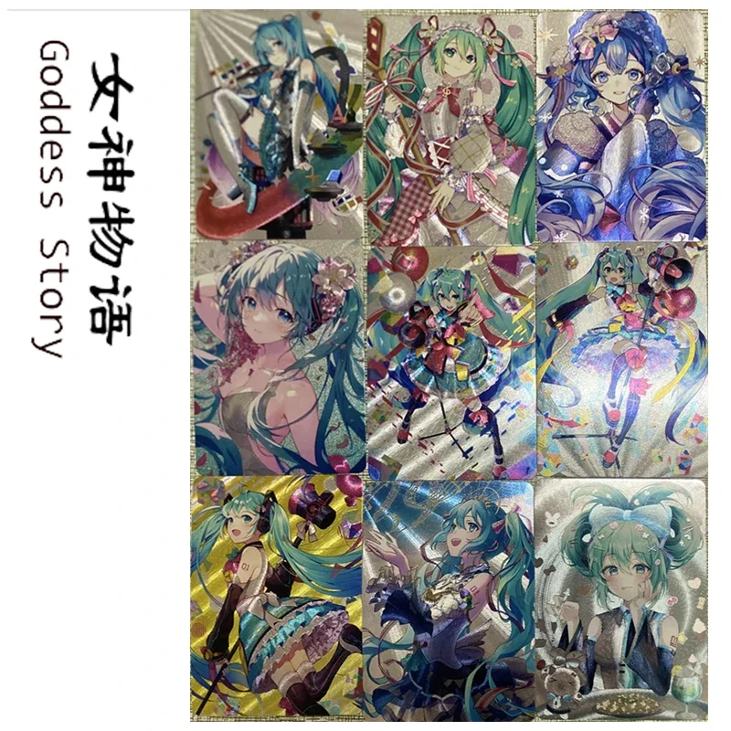 Goddess Story DIY Hatsune Miku Brushed Flash Brilliant Gold Sparkle Anime Card Toys for Boys Christmas Birthday Presents