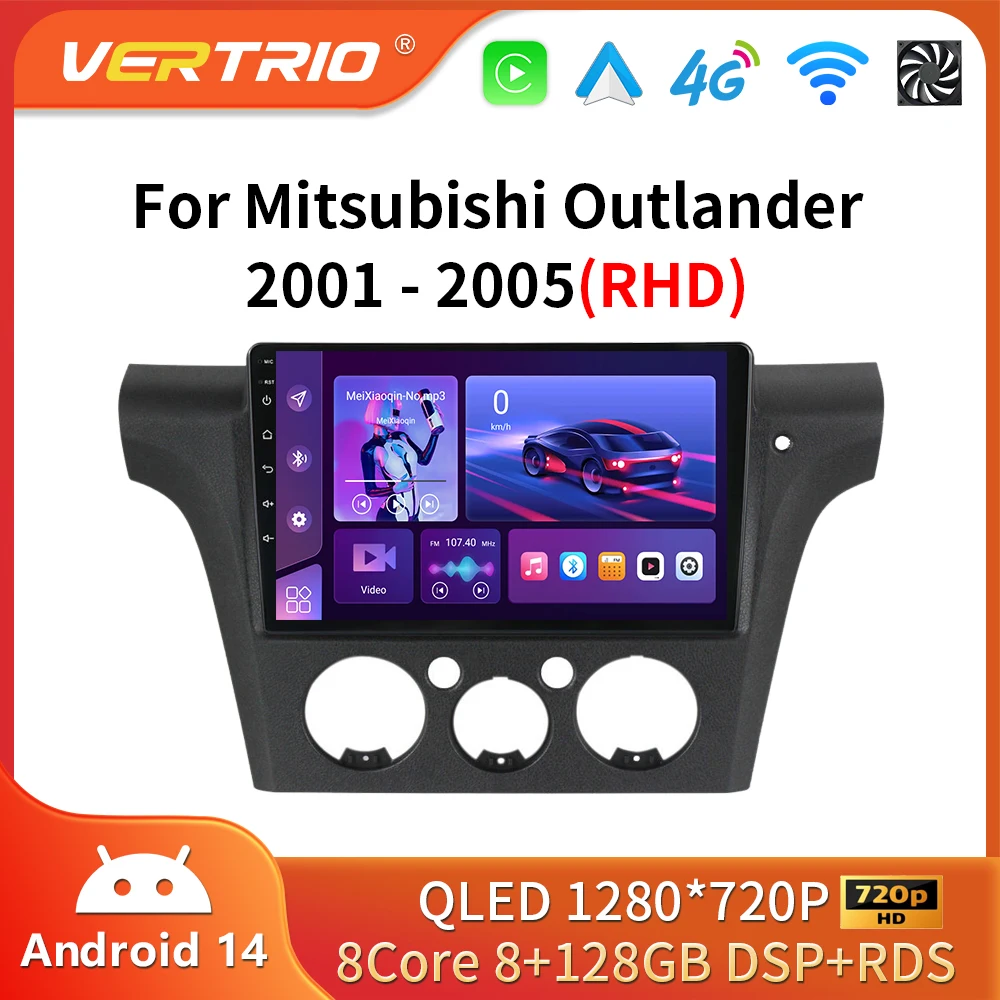 Android 16 For Mitsubishi Outlander 1 2002-2008 RHD Car Radio Multimedia Player GPS Navigation Carplay Auto Stereo Split Screen