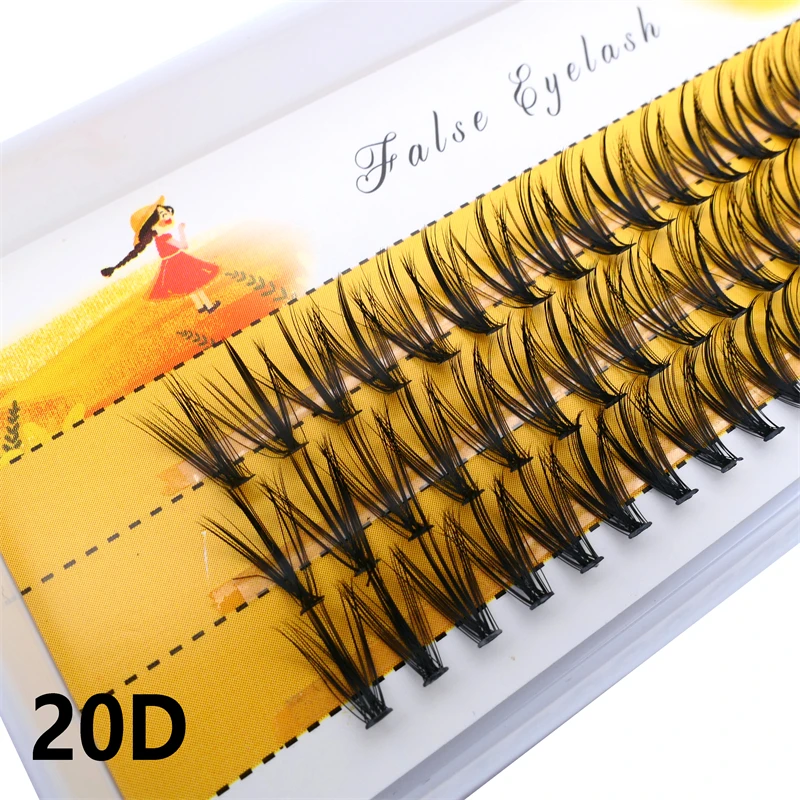 20D/30D Mink Eyelashes 1 Box /60 Bundles Natural eyelashes extension 3D Russia Individual Eyelash Cluster Makeup Tools Eye black