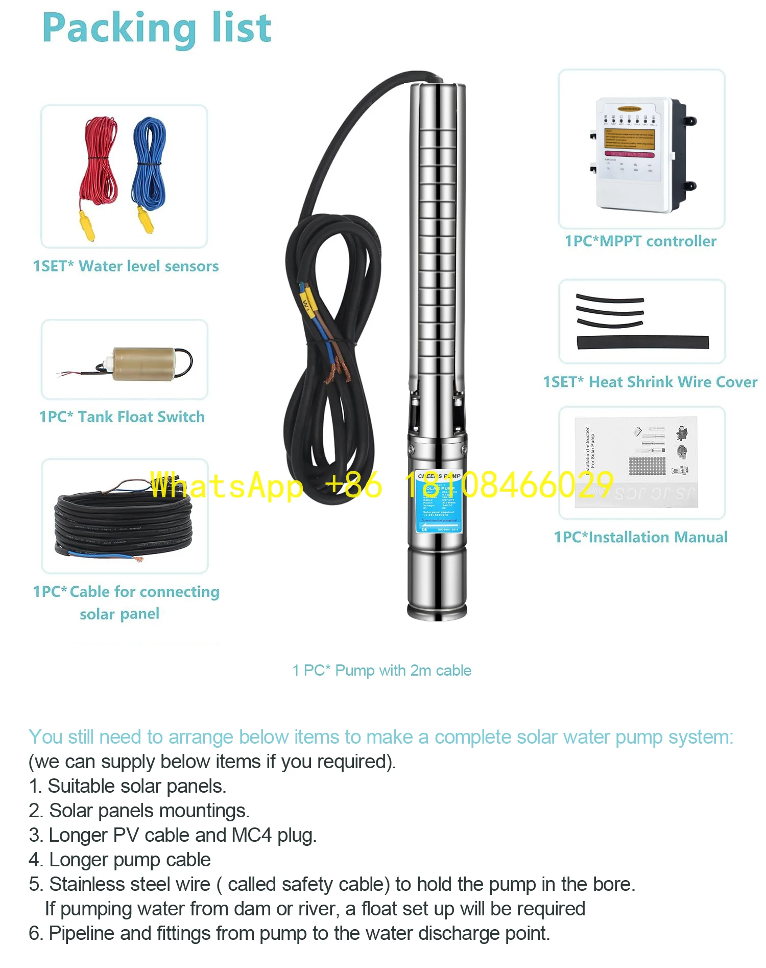 

with 4hp High Pressure Customizable OEM Support Hybrid Solar Submersible Water Pump