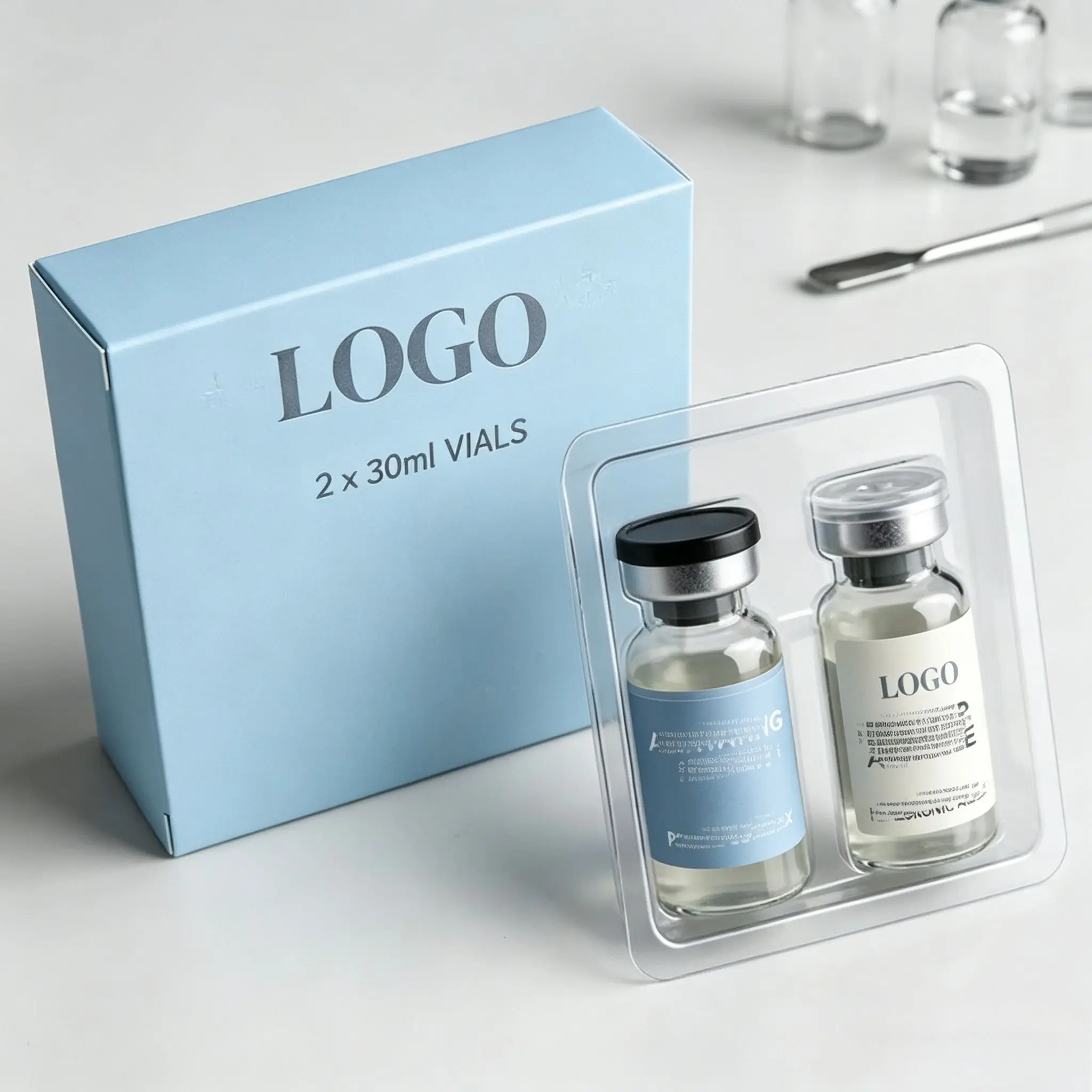 Custom Produced Peptide Powder Bottle Labels & Custom Packaging Boxes for 3ml-10ml Health Beauty Vials view 3