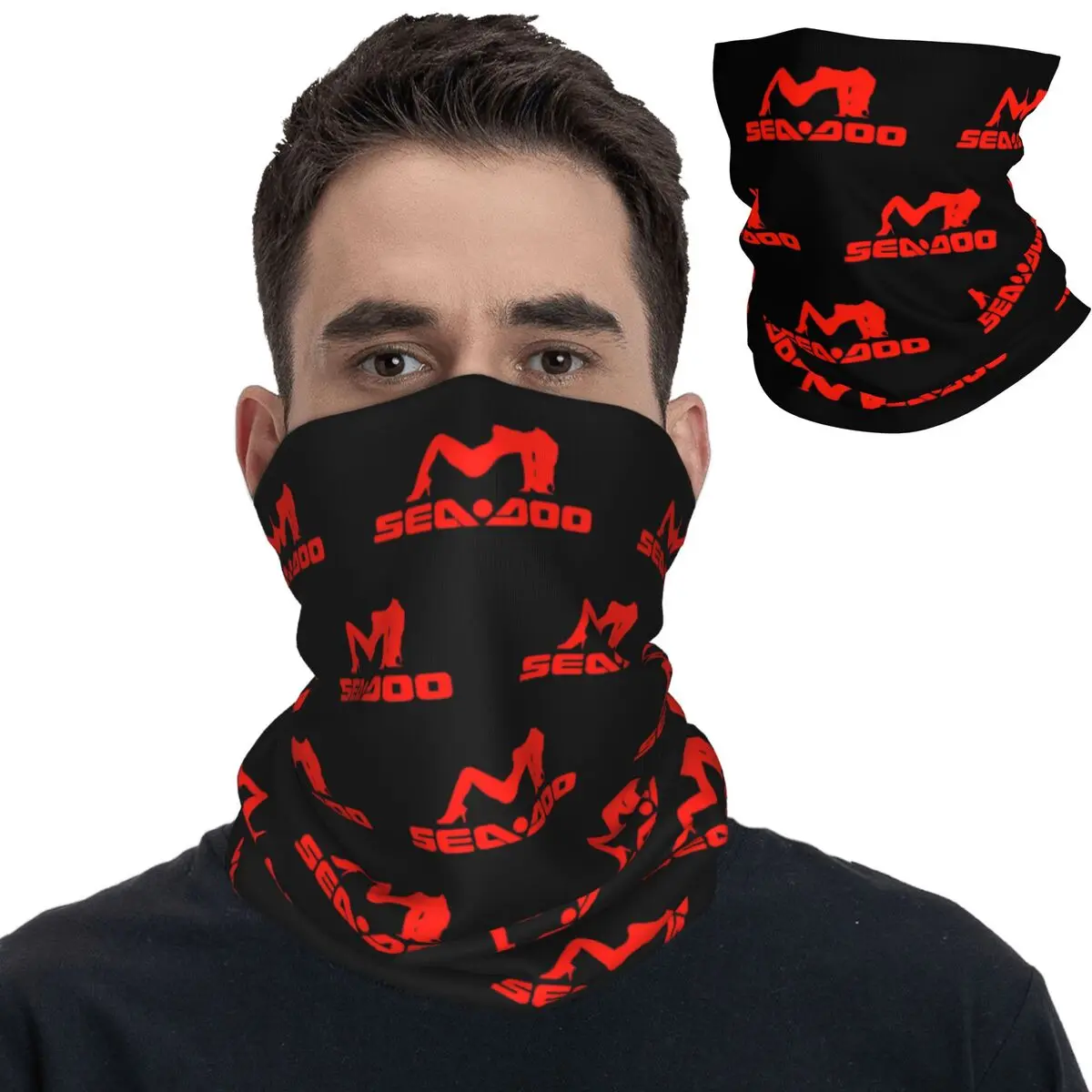 Seadoo Watercraft Pontoon Jetski Boats Logo Bandana Neck Gaiter Wrap Scarf Multifunctional Headband Riding Adult Windproof