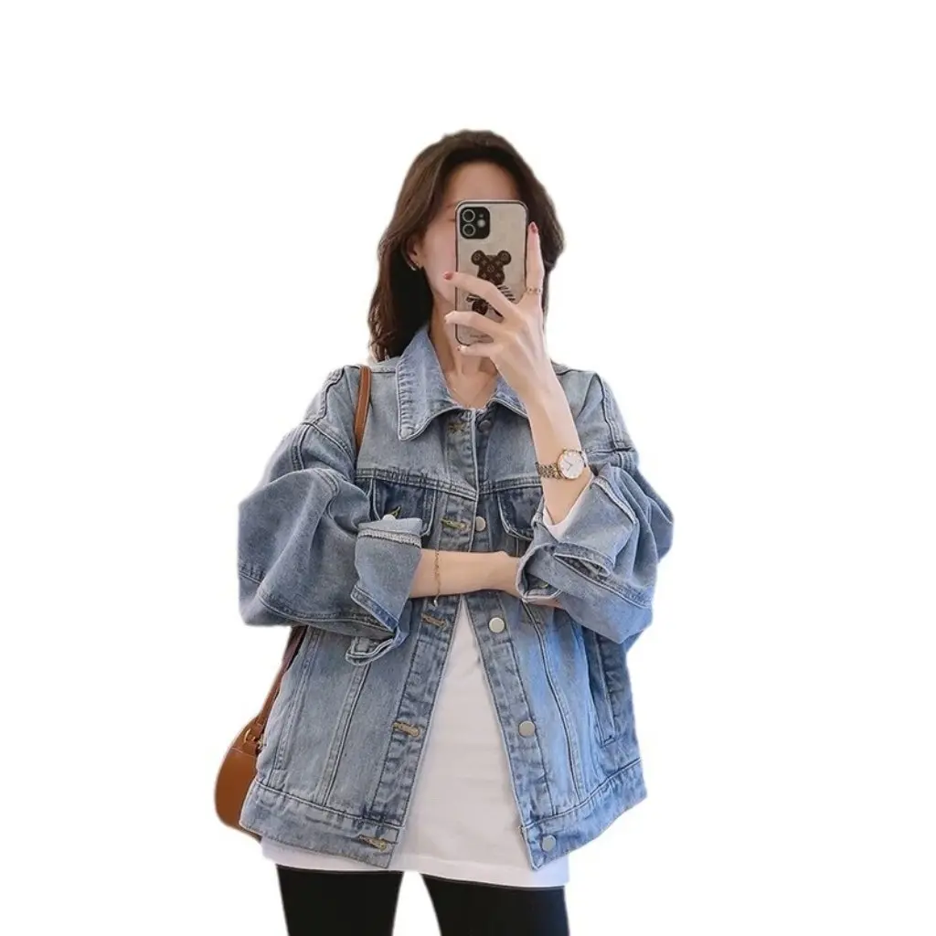 

Women's Casual Short Denim Jacket Autumn Spring Design Trendy Ins Niche Style for Fashionable Ladies