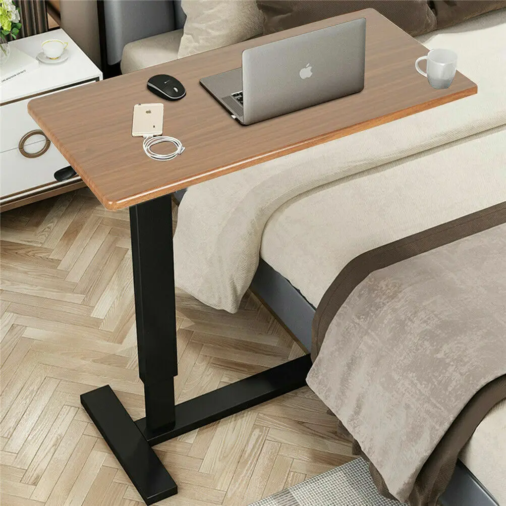 Heavy-Duty Rolling Cart Overbed Bedside Table Adjustable Height Laptop Desk Medical Home Bed Tray Hospital Bed End Table