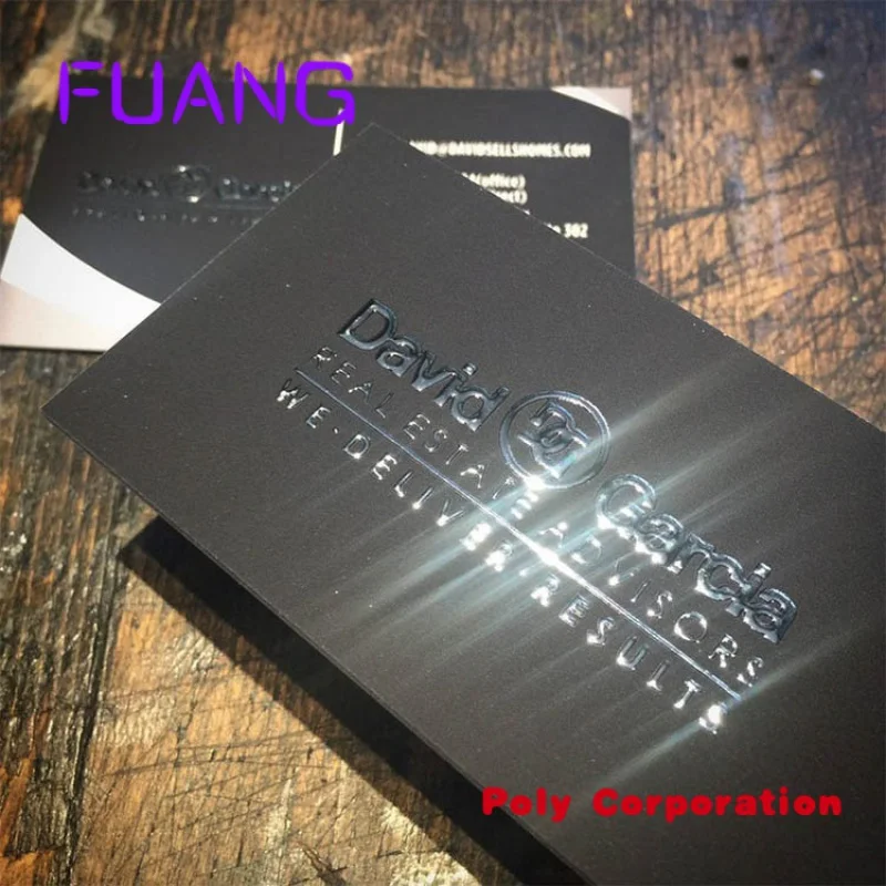 Custom  Luxury Good Quality Raised Foil Printing Soft Touch Embossed Business Card