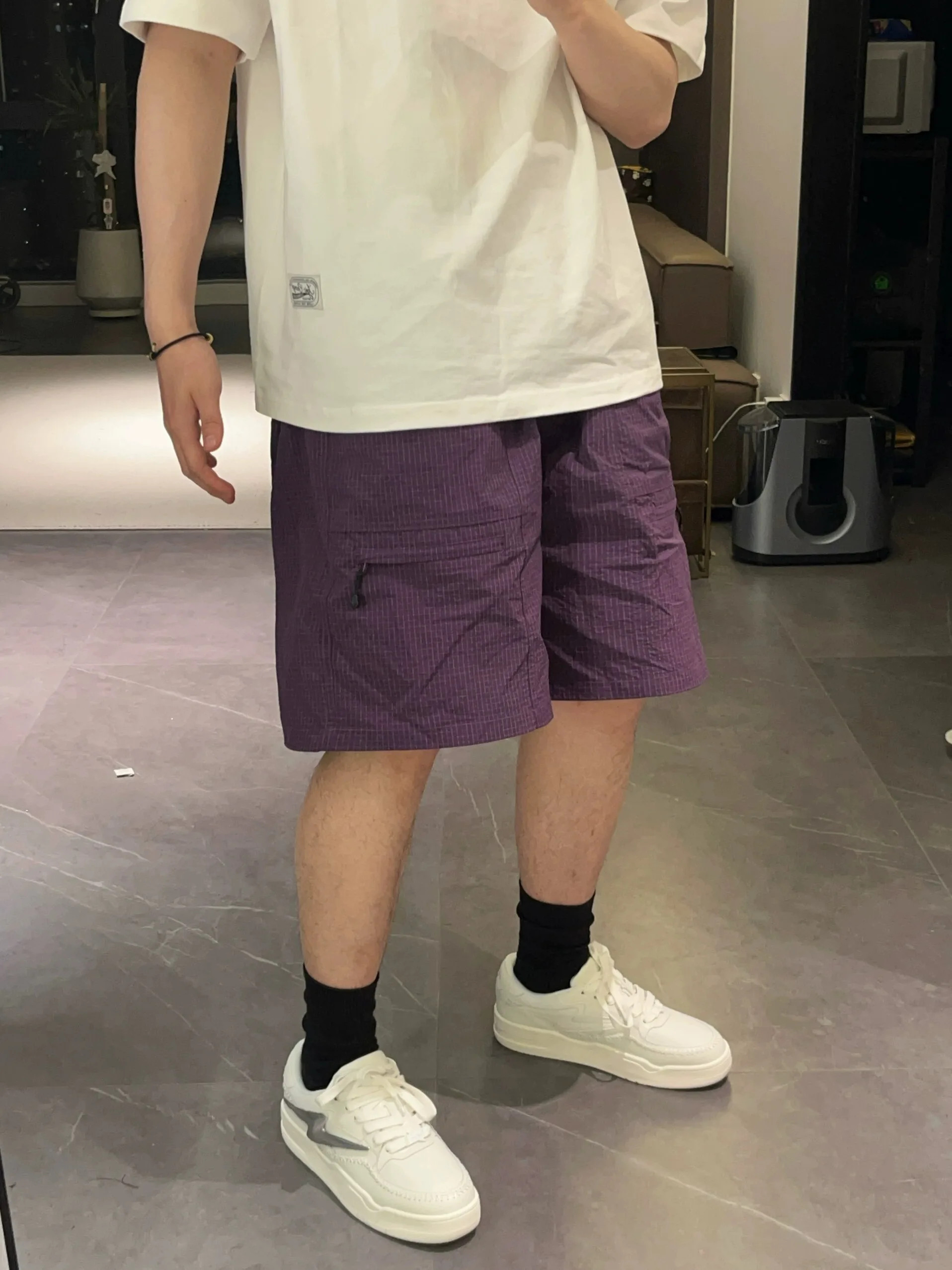 

American Casual Sports Dstring ket Work orts Loose Breathable Thin Five-Quarter Length Beach Sports orts for Men An...