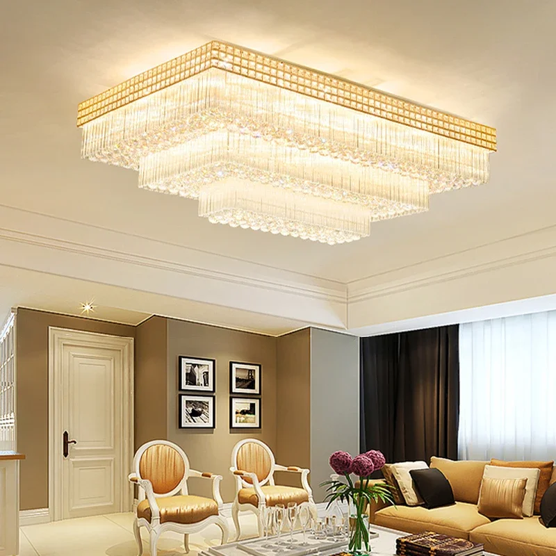 Living Room Crystal light Ceiling light Round gold luminaires Modern led lights Bedroom dining room large crystal lighting