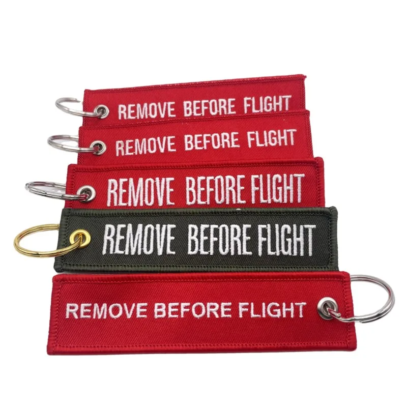 Personalized customization Factory promotion Aircraft aviation embroidery key rings and custom pattern woven key rings