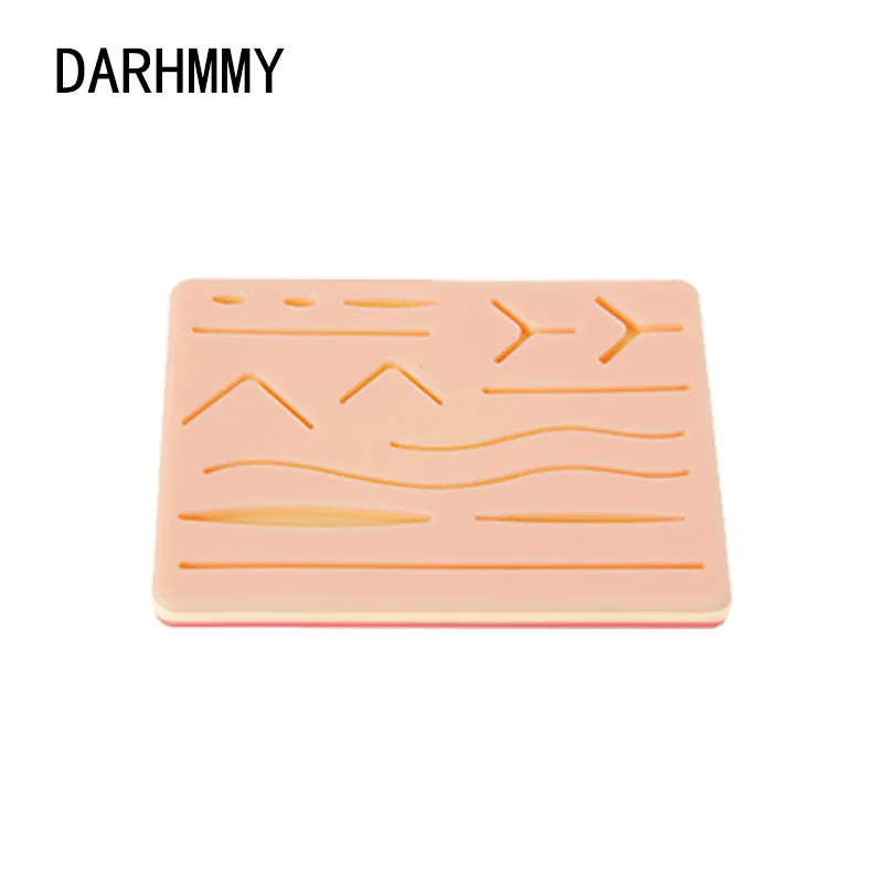DARHMMY Medical Silicone Suture Practice Pad, Skin Suture Kit Training Model, Surgical Suture Pad, Human Traumatic Skin Model