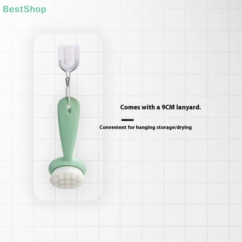 ♥ ♥ ♥ Spazzola per la pulizia manuale, spazzola per il viso a setole morbide con manico lungo per pulire i punti neri, rimuovere il trucco ed esfoliante